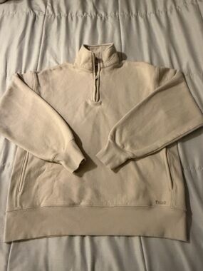 Artzia TNA women’s cream 1/4 Zip Pullover Sweatshirt